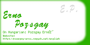 erno pozsgay business card